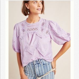 Anthropologie Aderyn Puff Sleeve Blouse